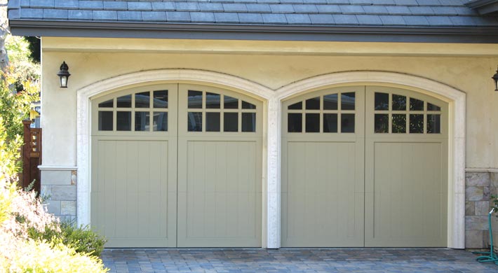 Carriage Garage Doors with Arch Windows