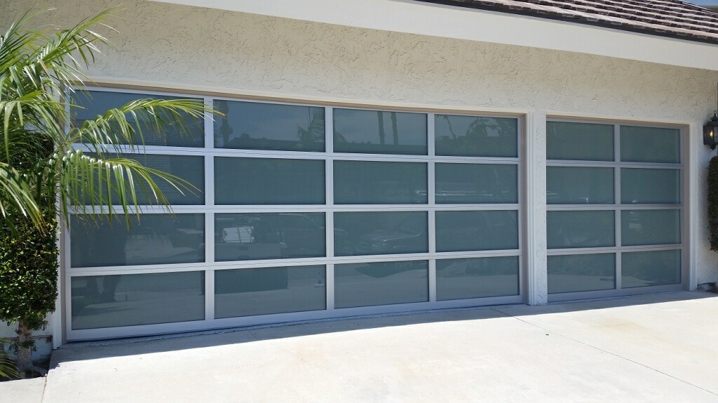 Modern Glass Garage Doors with Frosted Windows 