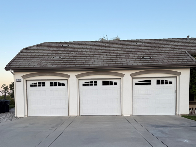 Three Single Garage Doors with windows